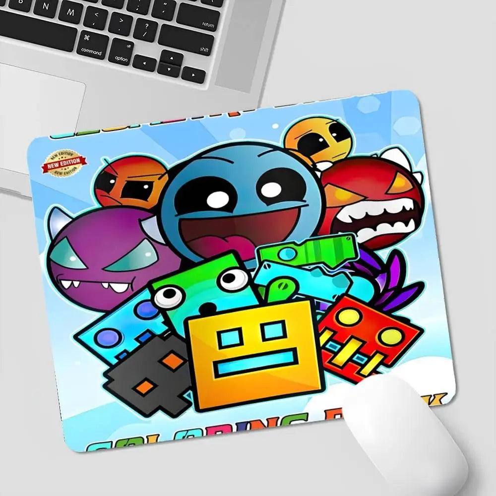 Cartoon Geometry Dash Video Game Office Student Gaming Thickened Large Pad Non-slip Cushion Mouse Pad for PC Computer Table