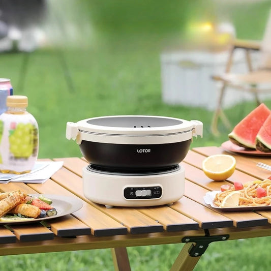 Portable Electric Cooking Pot Foldable Small Multi-Functional Stainless Steel Travel Split Electric Hot Pot Panela Eletrica
