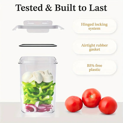 BPA free plastic kitchen storage container, sealed food storage container with lid, used for storing dry food, flour, and sugar