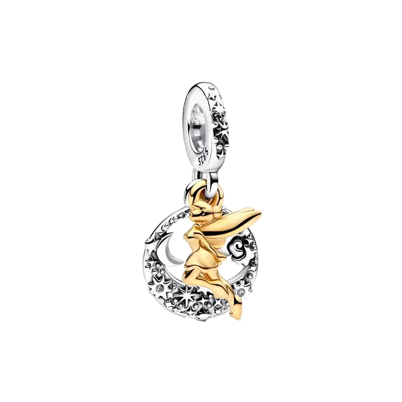 Disney Plata De Ley 925 Silver Charm Monster Activity Flowers Pendant Beads Original Women Bracelets Bangles DIY Jewelry Gift