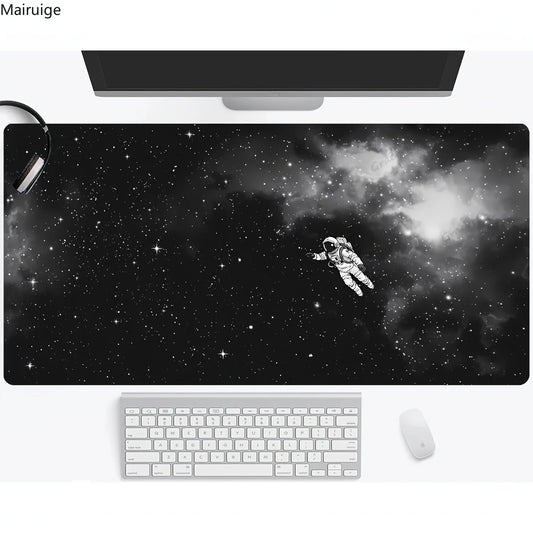 Space Black White Galaxy Astronaut Mouse Pad Computer Office Table Mats Rubber Anti-slip Gaming Keyboard Mousepads Long Desk Pad