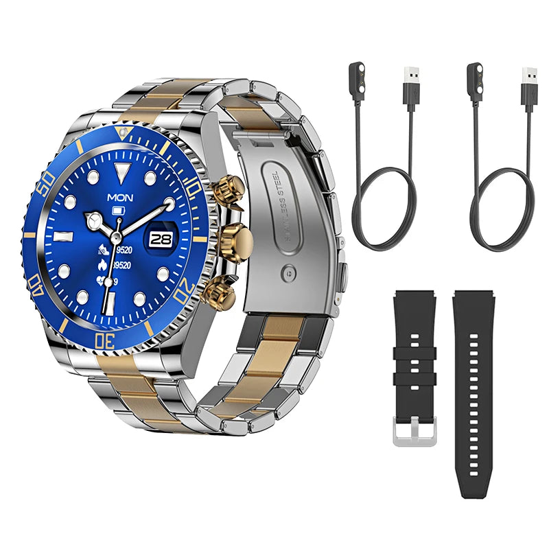 Smart Watch Man Smartwatch AW12 high-end luxury 2024 Android IOS Korean Support Steel Connected Replica Miltary pk gts4 global