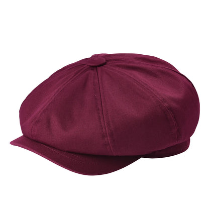 BOTVELA 100% Twill Cotton Newsboy Cap Men Women Classic Retro Hat Summer Autumn Lightweight Driver Cap 003