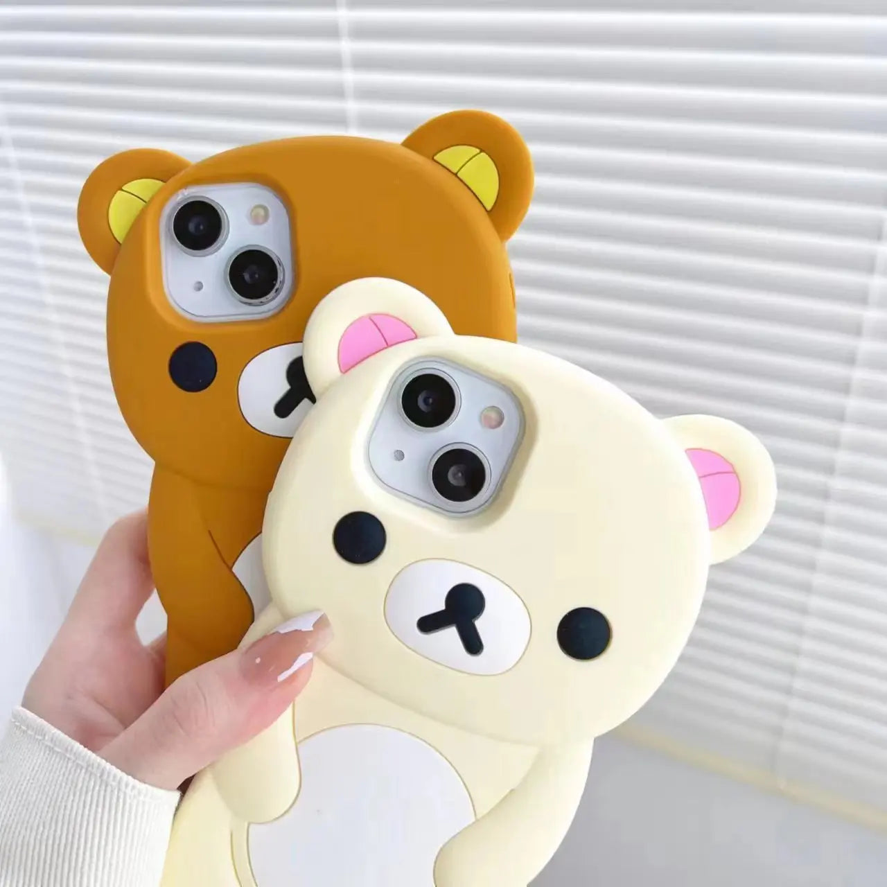 Cute Rilakkuma Bear Phone Case For iPhone 17 16 15 14 13 12 11 Pro Max Plus X XR XS Max 6 7 8 Plus Cartoon Silicone Back Cover