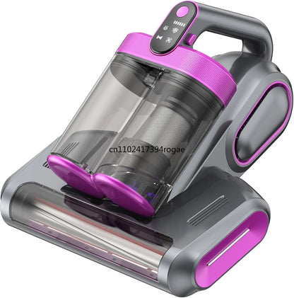 Cordless Mattress Vacuum Cleaner Bed Vacuum Cleaner Rotation Ultrasonic Tech Double-Cup Portable Handheld Vacuum