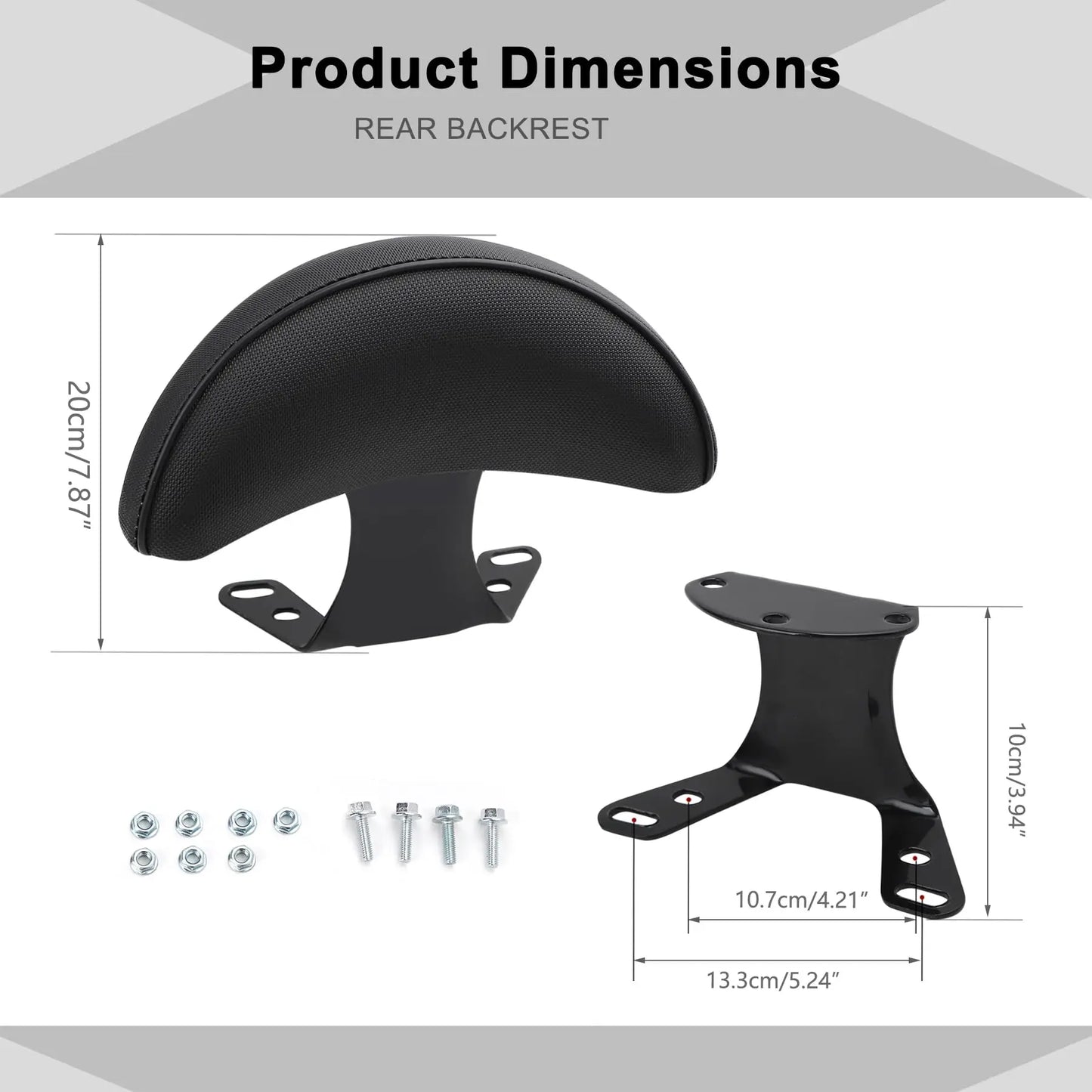 Motorcycle Rear Backrest in Soft PU Leather Material Compatible with Chinese GY6 Scooter Moped Jonway Tank Sunl,C Type