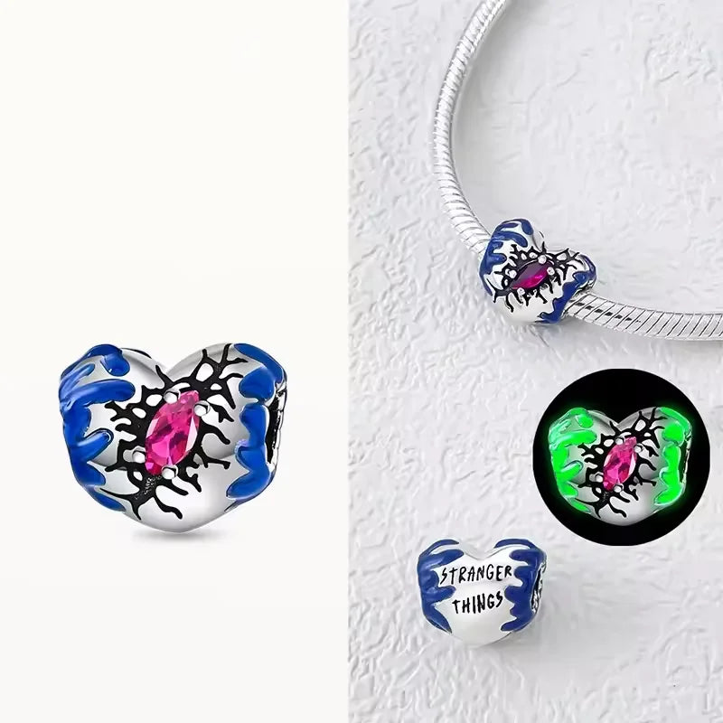 Disney Plata De Ley 925 Silver Charm Monster Activity Flowers Pendant Beads Original Women Bracelets Bangles DIY Jewelry Gift