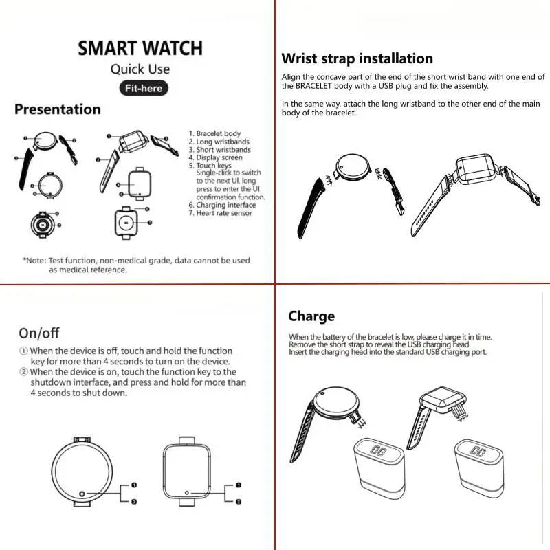 Smart Watch Sport Fitness Bracelet Control Music Message Display Pedometer Bluetooth Connect Smartwatch 116 Alarm Clock Weather