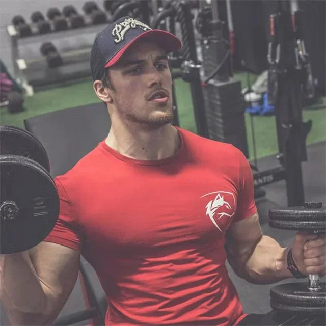 2024 Summer sports T-shirts Men Outdoor Fitness Training T-shirt Fashion Trend Cotton Elastic Running Short sleeved gyms T-shirt