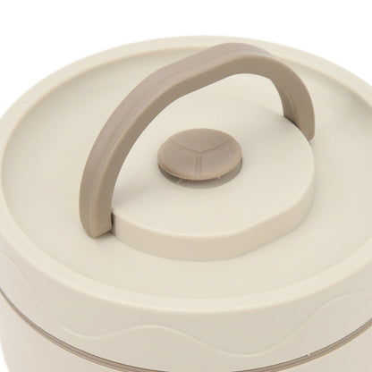Thermal Cooker Thermal Cooking Pot 420ml 304 Stainless Steel Double Layer Portable Round Shape Thermal Lunch Container