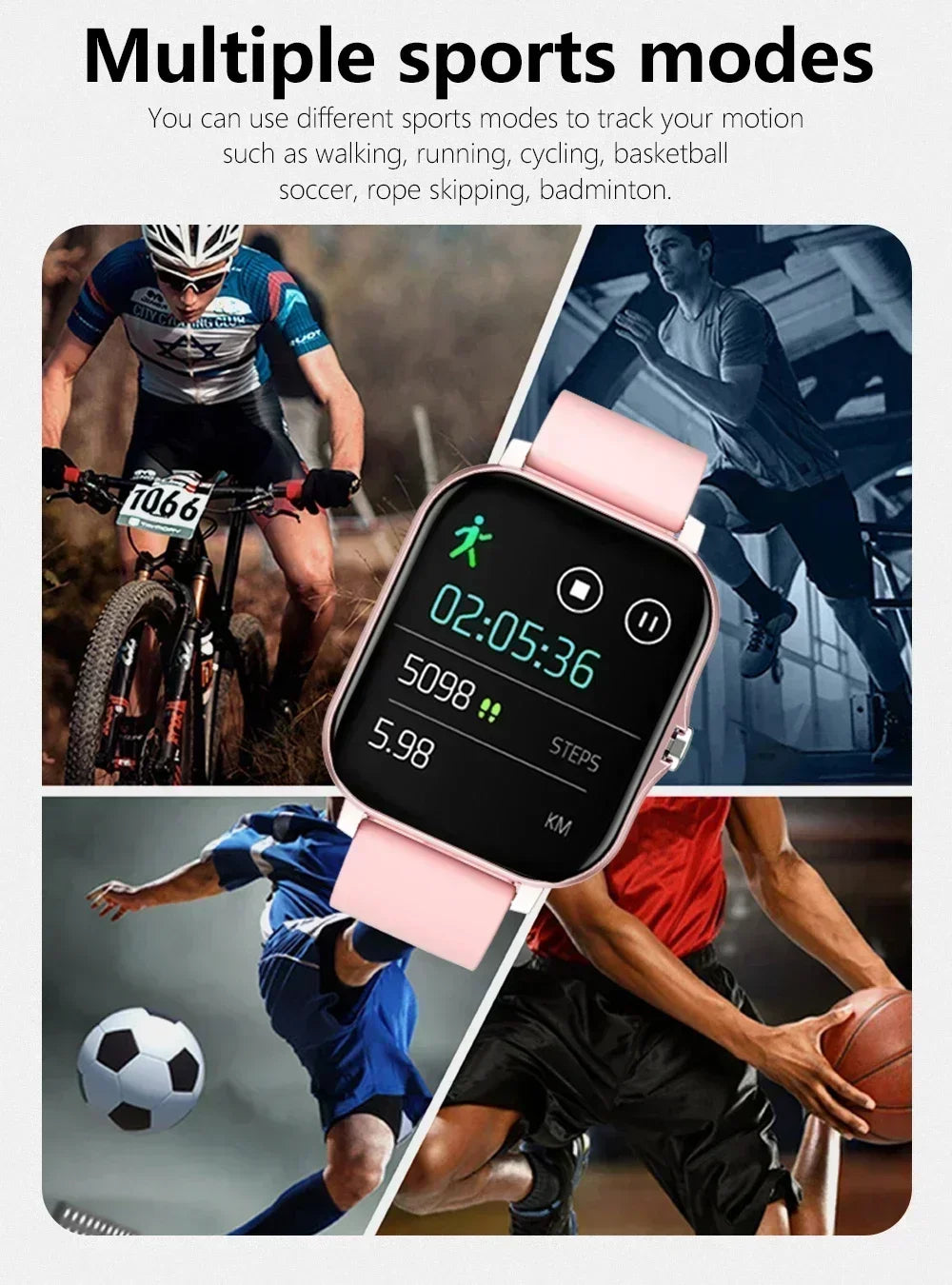 Smart Watch for Women Men Wristwatch Bluetooth Connected Phone Player Music Fitness Sport Bracelet Sleep Monitor Digital Watches