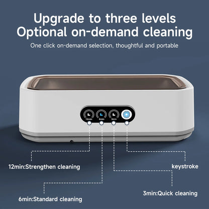 TINSOL New 49KHZ Ultrasonic Cleaner 650ml mini high frequency vibration cleaner for glasses, jewelry, dentures and soothers