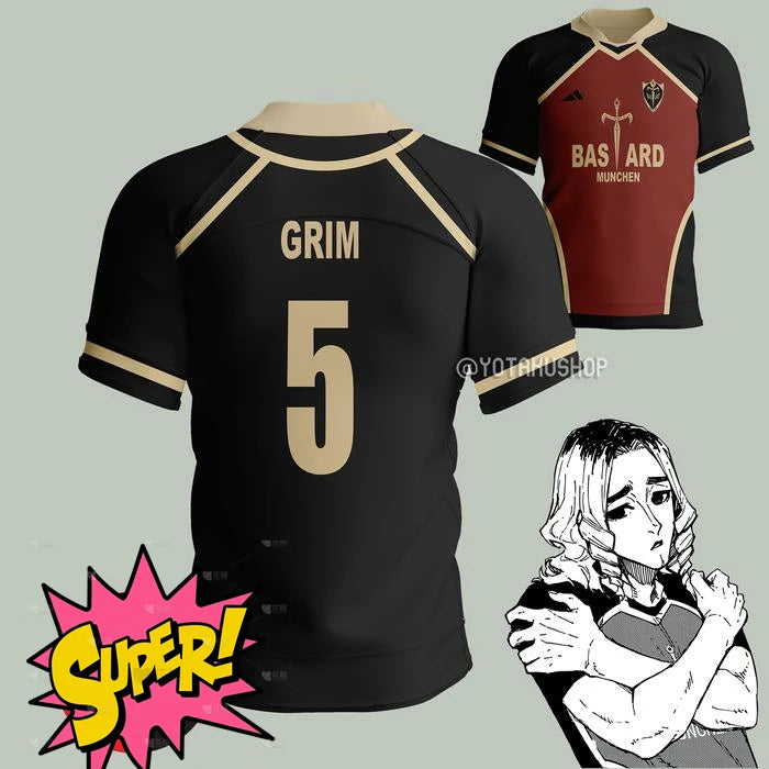 2026 Anime Blue Lock BASTARD 10 KAISER Jersey Mens Sports Tee Fashion Harajuku Manga Short Sleeve Loose Football Jersey Y2k Tops