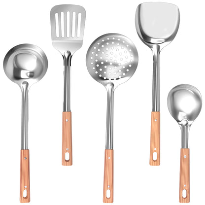 5/10 Pcs Stainless Steel Cooking Utensil Set Heat Resistant Easy Cleaning Kitchen Gadget for Home Restaurant Cooking Accessories