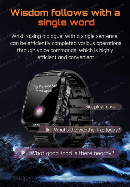 Smart Watch For Android IOS AMOLED Screen Bluetooth Call Fitness Clock 100+ Sports Modes Pedometer 880mAh Battery Men Smartwatch