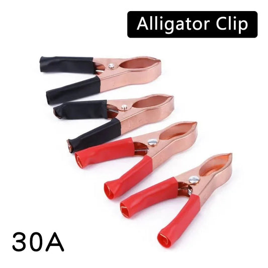 Red & Black Car Battery Clip Cables Alligator Charger Voltage Testing Tool Accessory 10-20pcs 30A Crocodile Spring Clamp