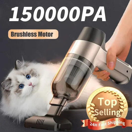 150000PA Powerful Wireless Car Vacuum Cleaner Mini Portable Handheld for Home Appliance Cleaning Machine Car Cleaner Keyboard