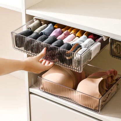 Desk Table Self Storage Boxs Under Desk Drawer Stick Stand Hidden Stationery Pens Office Home Organizer Accessories Supplies