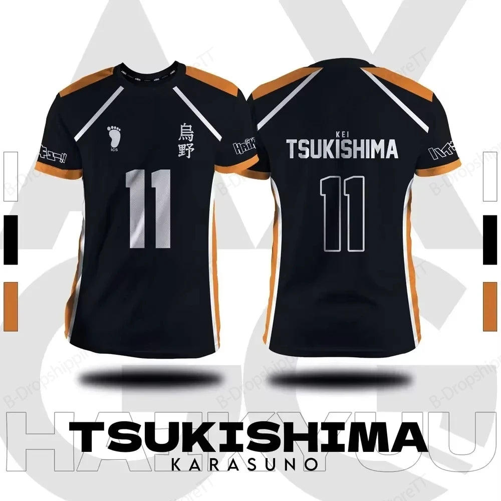 Jersey Haikyuu Fukurodani Hinata Anime 3D Print T-shirt Men Women Fashion Plus Size Short Sleeve Tops Tees Sports Tshirt Kids