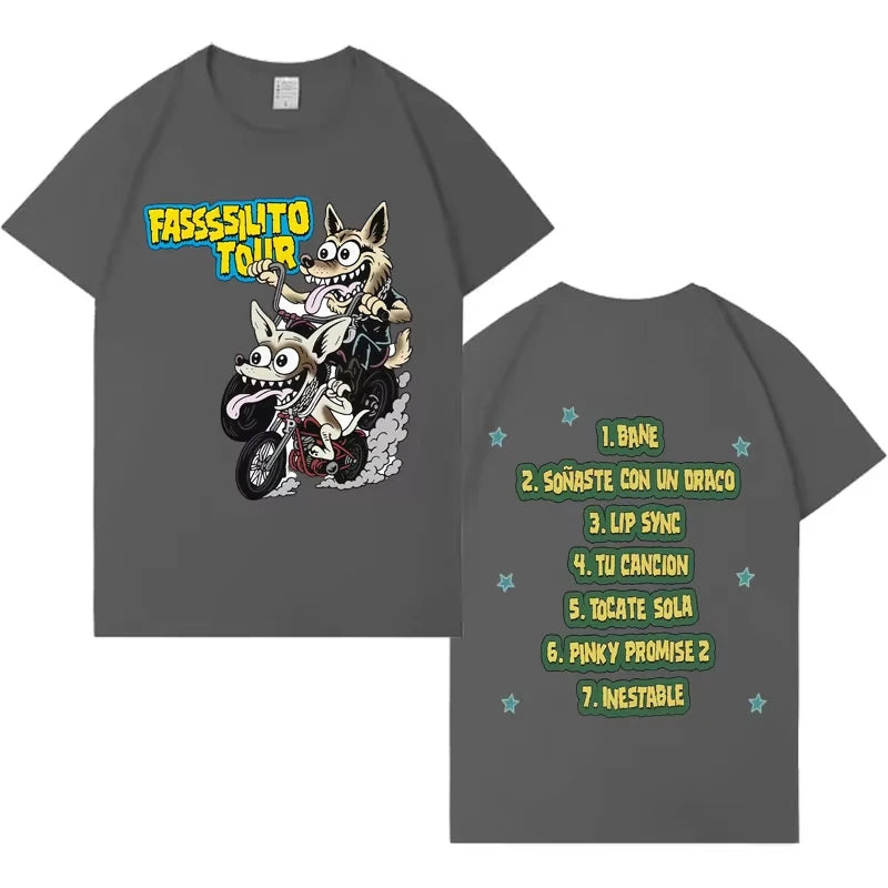 Rapper Lucho Rk La Pantera Ta Facil Tour Harajuku Print T-shirt 2026 Men Women Hip-hop Cozy Casual Cotton Tshirts Fans Gift