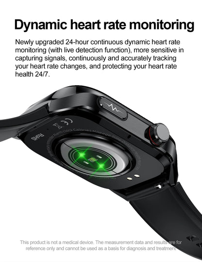 2025 New Smart Watch 2.04-inch AMOLED Screen Bluetooth Call IP68 Waterproof 650mA Sports Smartwatches Men Android Military-Grade
