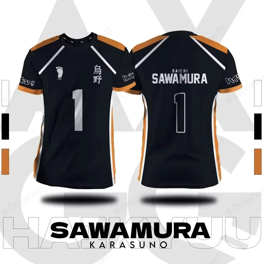 Jersey Haikyuu Fukurodani Hinata Anime 3D Print T-shirt Men Women Fashion Plus Size Short Sleeve Tops Tees Sports Tshirt Kids