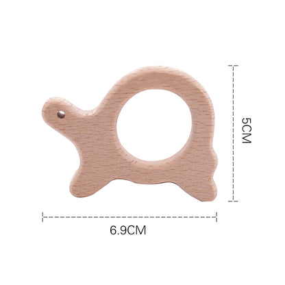 10pc Baby Wooden Teether Beech Bee Pacifier Teeth Pendant Wooden Baby Gym Toys Montessori Animals Baby Products Newborn Gift Kid