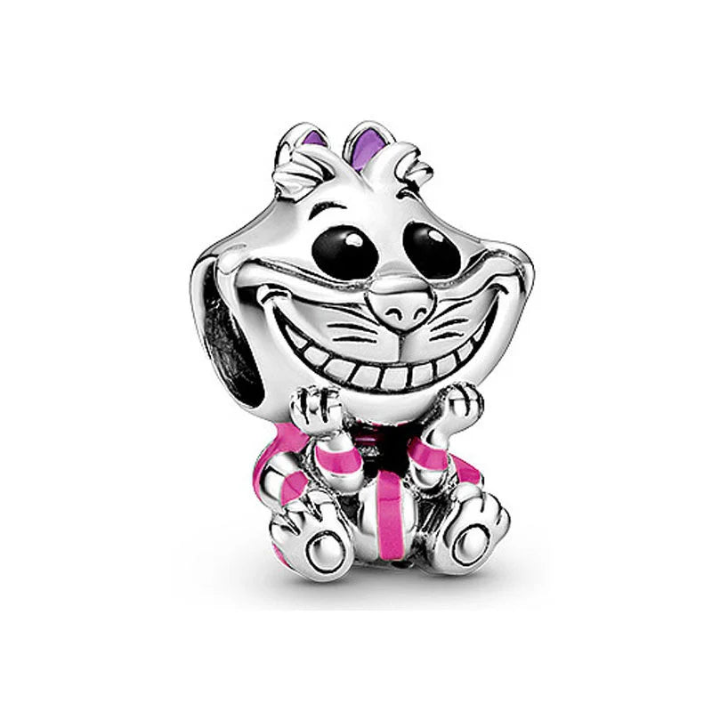 Disney Plata De Ley 925 Silver Charm Monster Activity Flowers Pendant Beads Original Women Bracelets Bangles DIY Jewelry Gift