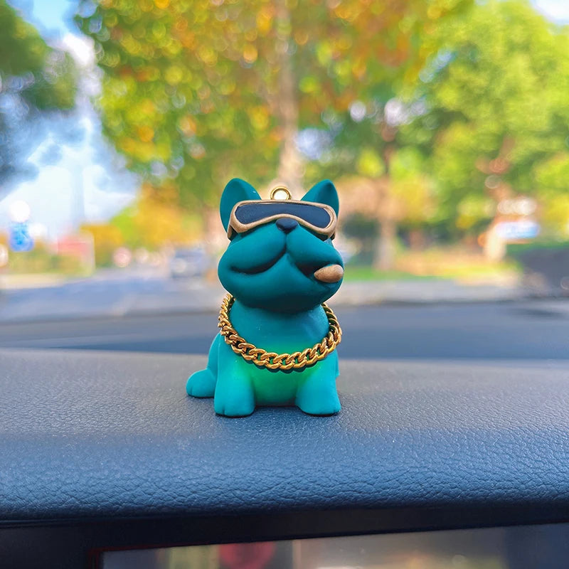 Wear-resistant Bulldog Car Ornaments Feel Comfortable Resin Material Car Dashboard Decoration Car Accessories Interior Decor