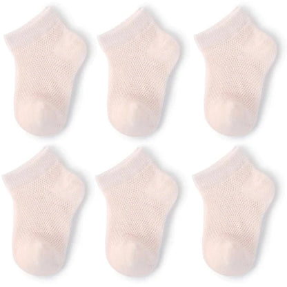 3Pairs/Set Soft Stitch Cute Floor Clothes Stockings Summer Baby Mesh Ankle Short White Sock for Toddler Boys Girls Kids Gifts
