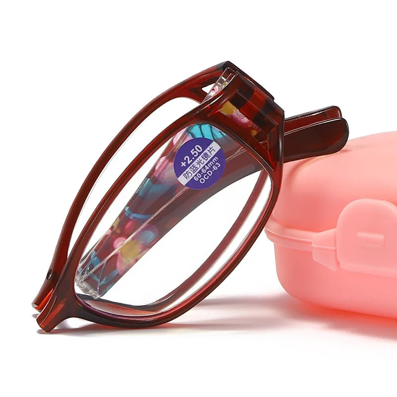 New Folding Reading Glasses Women Men Anti-Blue Light Portable Magnifying Presbyopia Eyewear +100 +150 +200 +250 +300 +350 +400