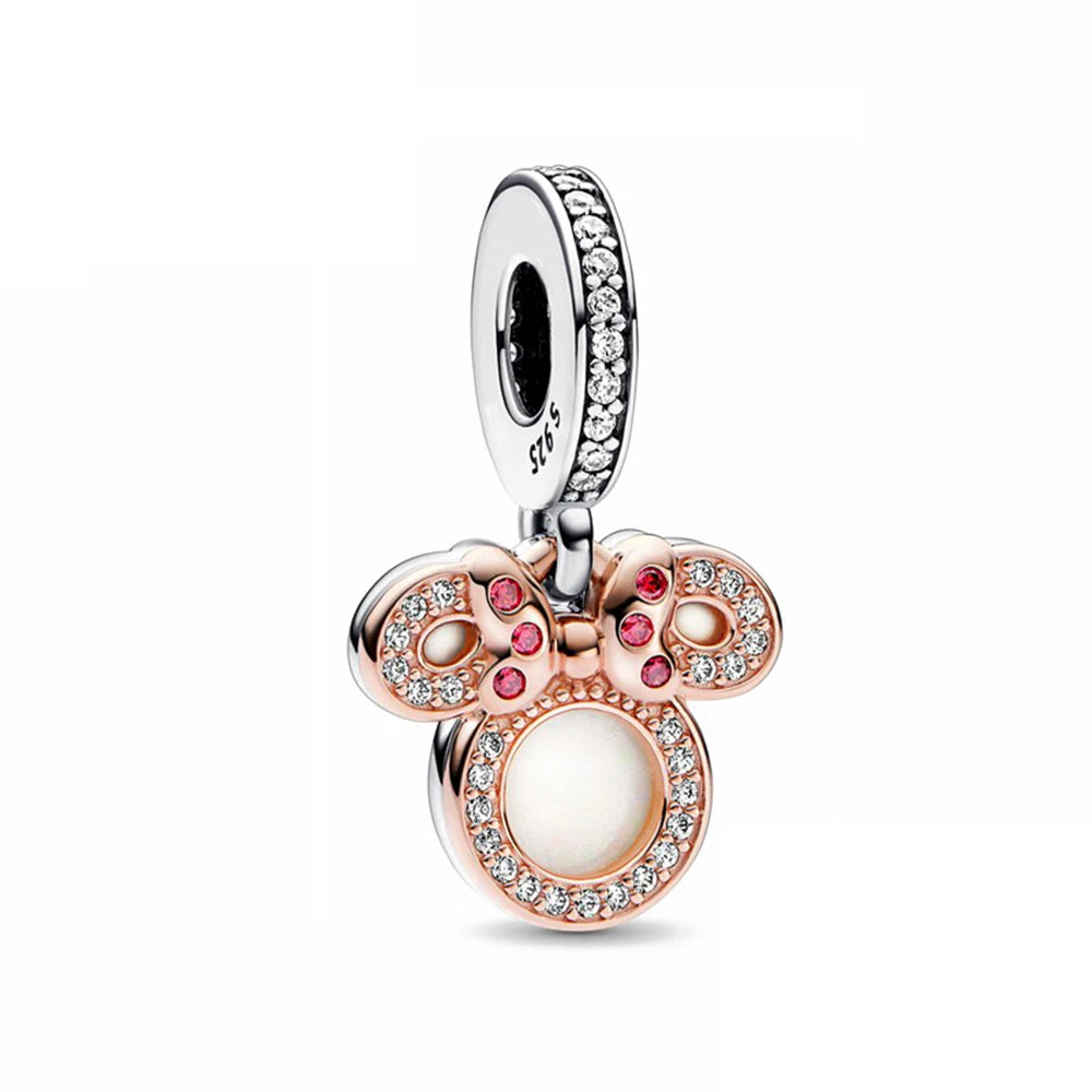 Hot Sell 925 Silver DIY Beads Jewelry Charms Bracelet Mickey Minnie Princess Christmas Stitch Robots Marvel Cute Miniso Disney