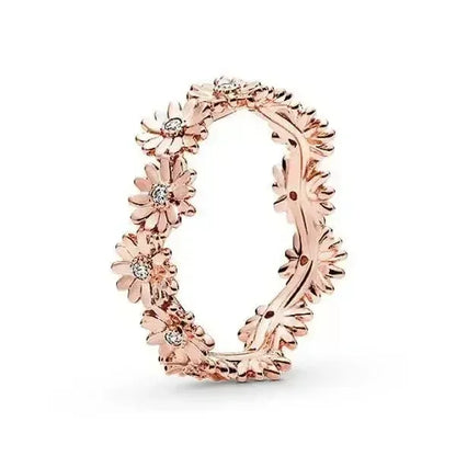 New 925 Sterling Silver Rose Gold Ring Hot Selling, Sparkling, Fashionable and Charming Crystal Ring, Women's Birthday Jewelry
