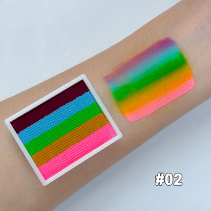 UV Glow-in-the-Dark Rainbow Water Activated Face Body Paint Fluorescent Neon for Masquerade Halloween Christmas Music Festival