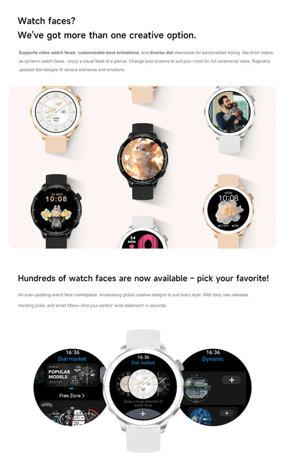 Smart Watch Women Hebrew 4GB/ROM Memory Bluetooth Network Sharing Whatsapp Messgae Reply Map Navigation Amoled Screen Smartwatch