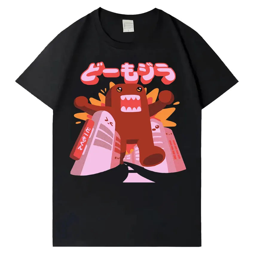 Domo Kun Funny Meme T Shirts Men's Women Clothes Classic Cotton Casual Tee Shirts Short Sleeve Oversized T-shirt Tops Streetwear