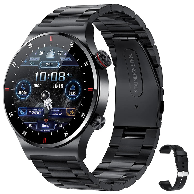 GPS ECG+PPG Bluetooth Call Smart Watch Men 2025 Sports Bracelet NFC Waterproof Custom Watch Face Men SmartWatch For IOS Android