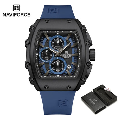 NAVIFORCE Fashionable 2025 Watches for Men Multifunctional 30M Waterproof Sports Quartz Silicone Strap Luxury Clock Reloj Hombre