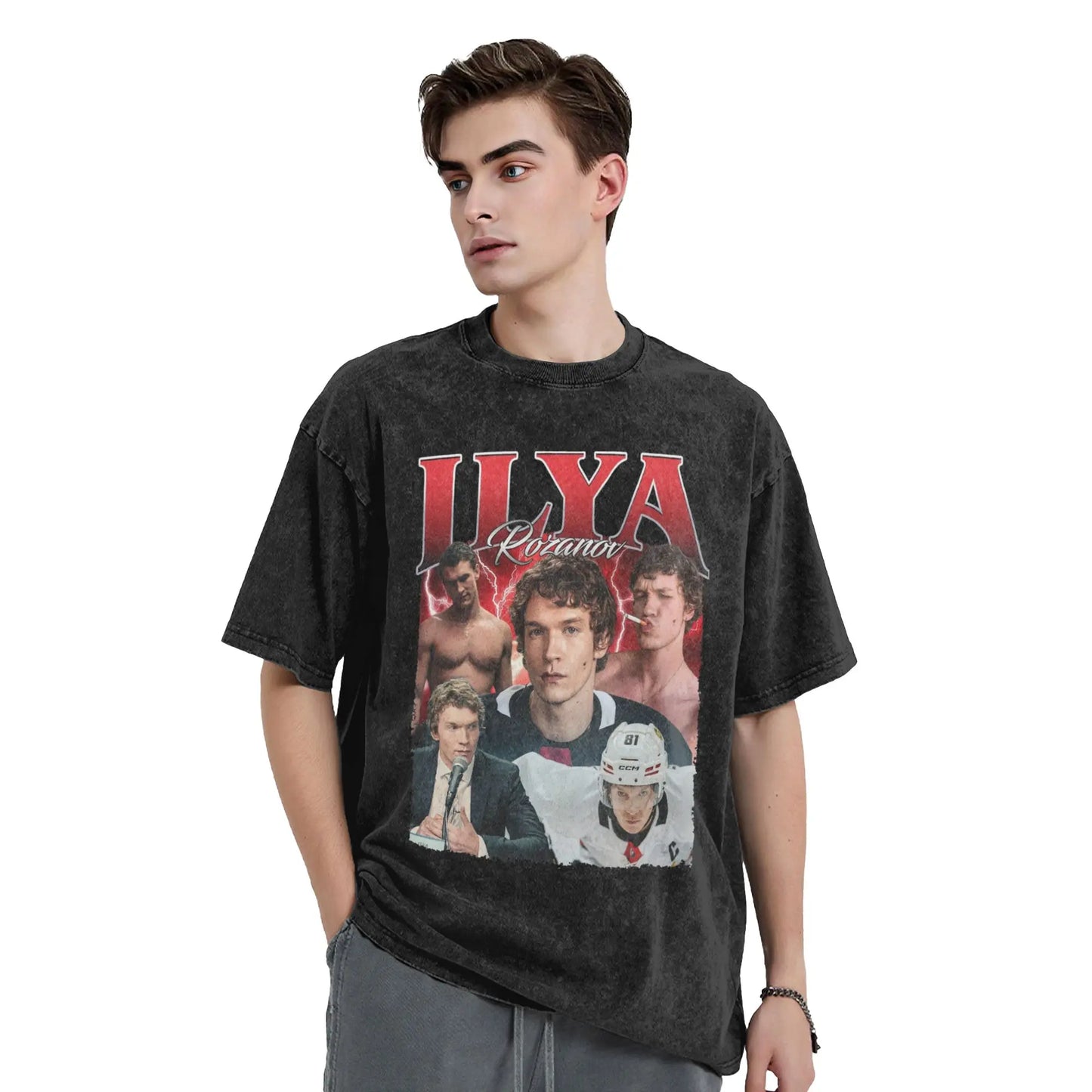 Heated Rivalry Ilya Rozanov T Shirts Hip Hop Washed Short Sleeve Harajuku T-Shirt for Men Women Tops Streetwear Printed Tees