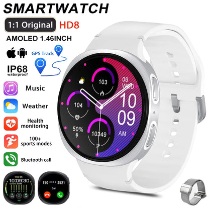 2026 New HD8 Smart Watch 1.46" Al Assistant SOS Sports Mode Heart Rate Women’s Health IP68 Waterproof Bluetooth Call Smart Watch