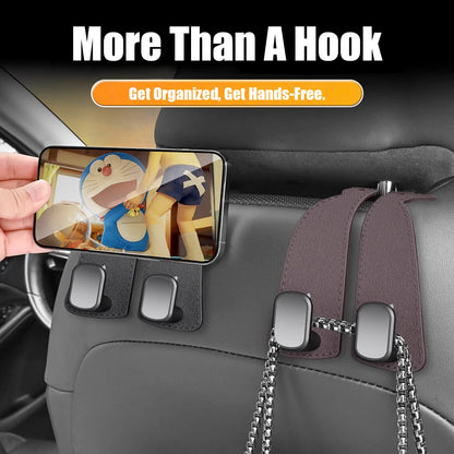 Multi-functional Car Seat Headrest Hooks Back Seat Organizer for Handbag Grocery Bag Coat - Keep Your Car Tidy
