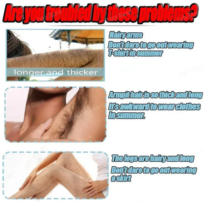 Quick hair removal cream, painless hair growth inhibitor, permanent hair removal for arms, armpits, legs, men's and women's