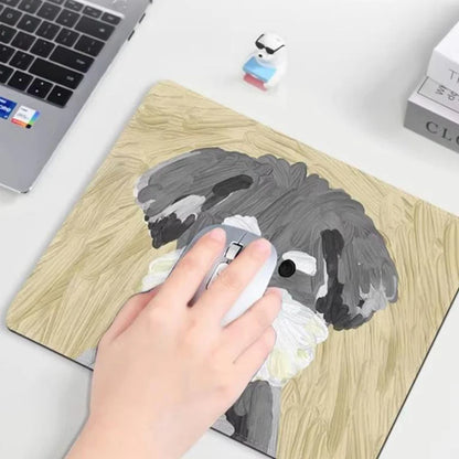 Cute Puppy Mouse Pad Anti-Slip Natural Rubber Lockedge Mousepad Cartoon Dog Office Home Laptop Computer Portable Small Mouse Mat