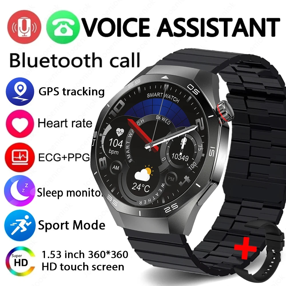 2026 New Watch 5 Pro GPS Track Smart Watch Men 360*360 AMOLED Screen NFC BT Call Waterproof Health Monitor Man Smartwatches IOS