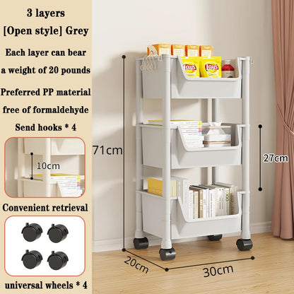 Children's Bookcases Rack Cart Home Toy Storage Reading Shelves Furniture With Wheels Removable Small Bookshelves With Wheels