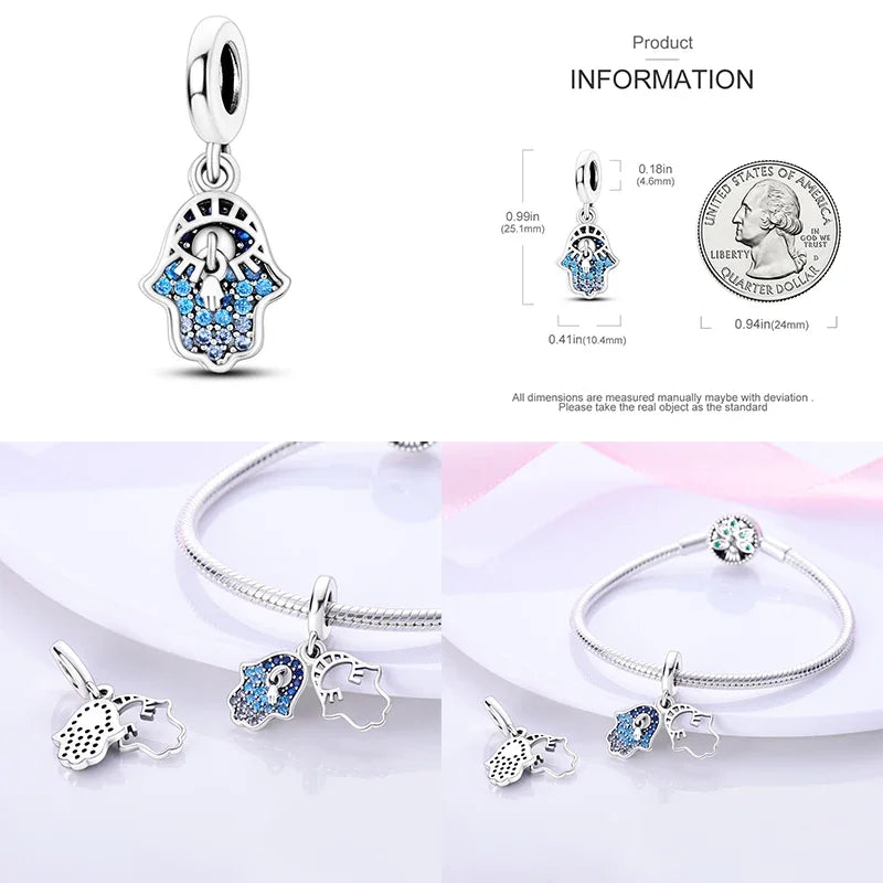 Hot Sale 925 Silver Color Evil Eye Charm Demon Eye Bead For Original  Bracelet&Bangle DIY Making Fashion Jewelry Gift