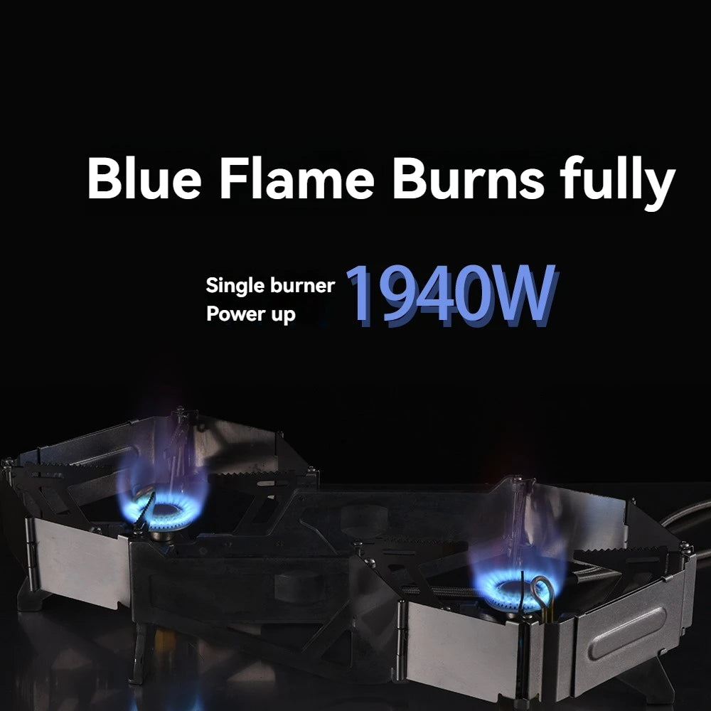 BRS-32 Lightning Dual-Star Outdoor Camping Double-Head Stove Portable and Foldable Fire Switch Free Adjustable Control Cookware