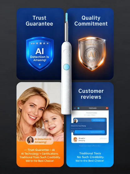 Wireless Visual Ear Cleaner HD Camera LED Light Rechargeable Ear Wax Removal Tool for All Ages