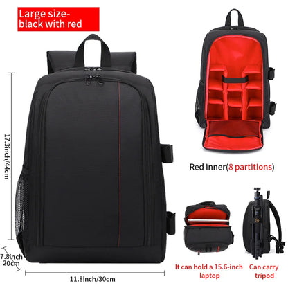 SLR digital camera backpack outdoor large capacity SLR camera bag 15.6-inch laptop backpack can accommodate SLR cameras and mult