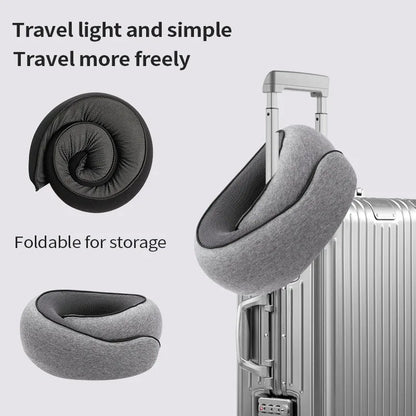 Portable Travel Neck Pillow Memory Foam U-shaped Pillow Snail Style 360 Degree Travel Neck Support Car,Office Sleep Pillow